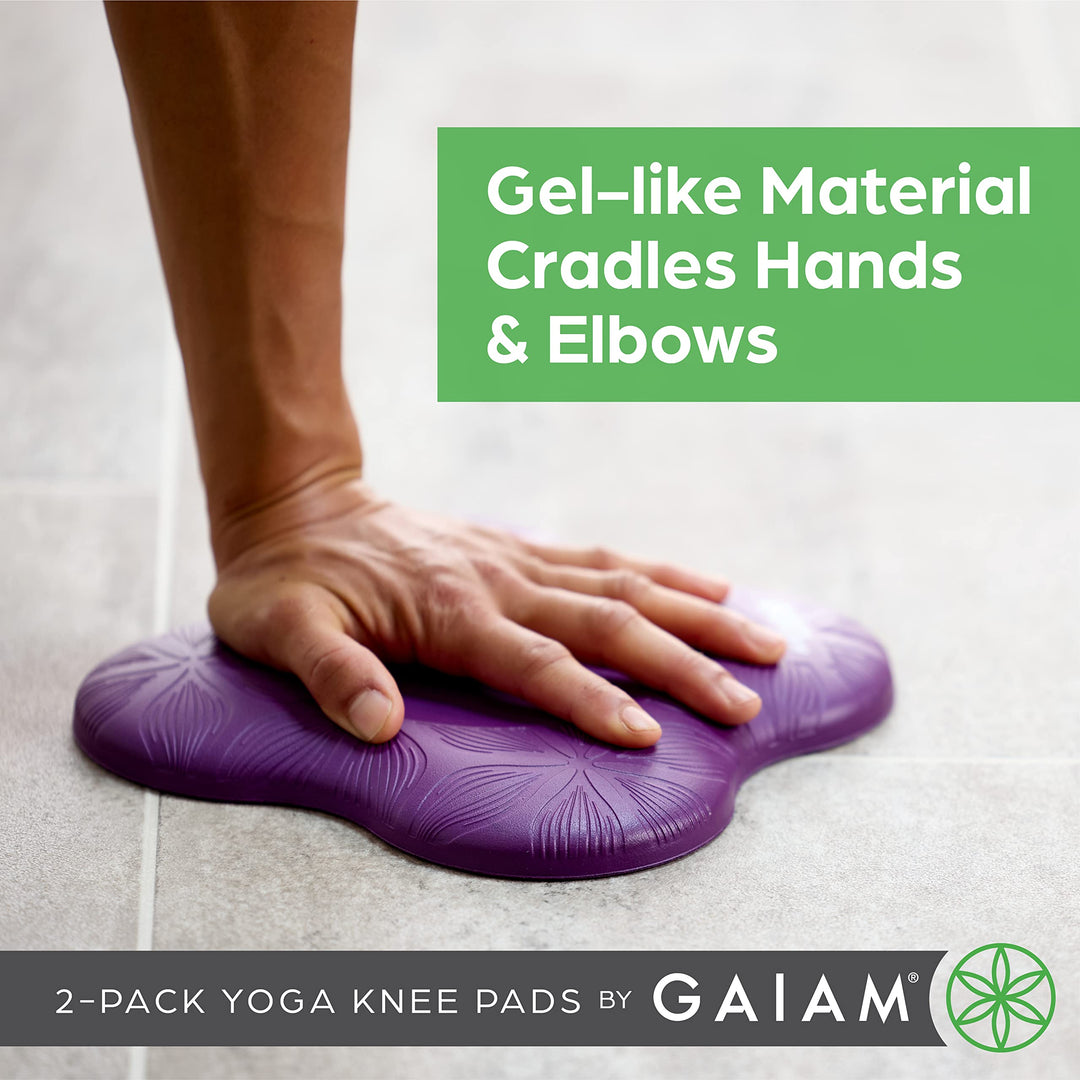 Yoga Knee Pads (Set of 2) - Yoga Props and Accessories for Women / Men Cushions Knees and Elbows for Fitness, Travel, Meditation, Kneeling, Balance, Floor, Pilates Purple