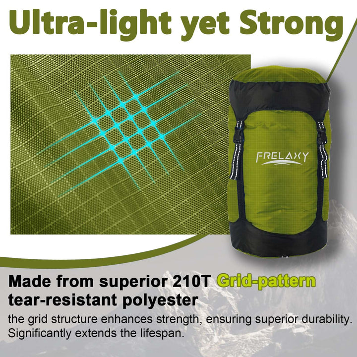 Compression Sack, 40% More Storage! 11L/18L/30L/45L Compression Stuff Sack, Water-Resistant & Ultralight Sleeping Bag Stuff Sack - Space Saving Gear for Camping, Traveling, Backpacking