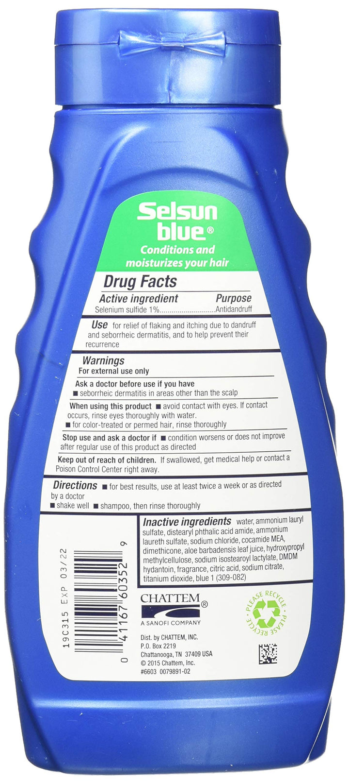 Moisturizing with Aloe Dandruff Shampoo 11 oz (Pack of 2)