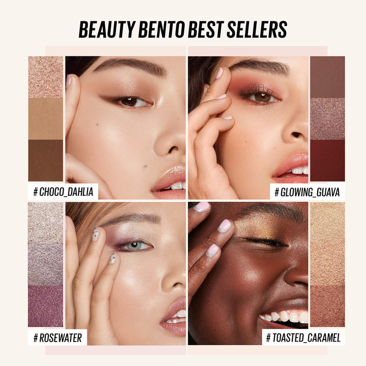 Beauty Bento Collection - Bouncy Eyeshadow Trio | Plum Rosy Tones, Travel Size, 01 Rosewater, 2019 Allure Best of Beauty Award, 0.03 Oz