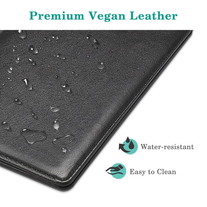 Server Book Organizer with Zipper Pocket, PU Leather Restaurant Guest Check Presenters Card Holder for Waitress, Waiter, Bartender (Black)