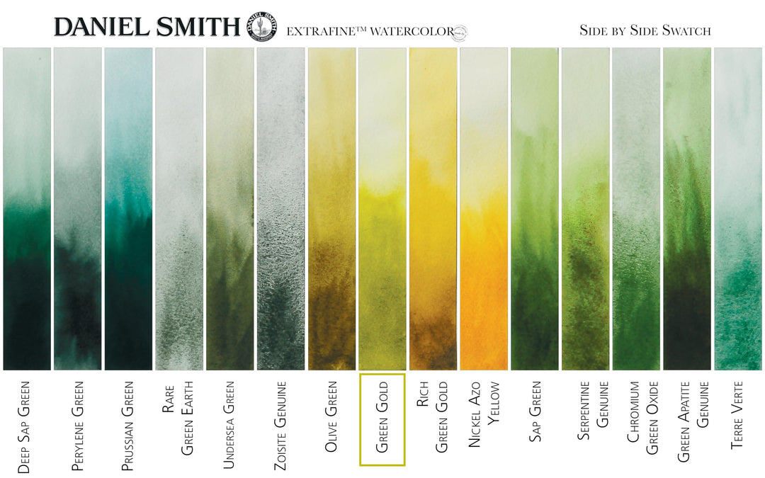 Daniel Smith Extra Fine Watercolor Paint, 5ml Tube, Green Gold, 284610139