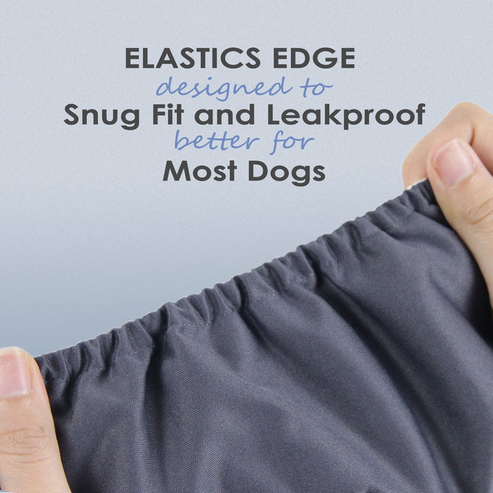 Washable Dog Diapers - Washable Male Dog Belly Wrap - Pack of 3 - (Black, Charcoal, Navy, Medium)