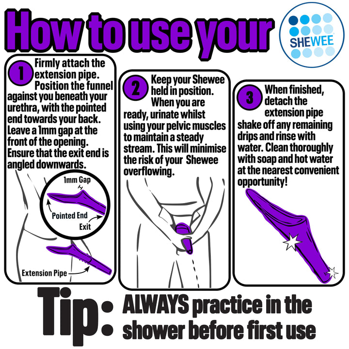 Extreme Female Urinal – UK Made Reusable Pee Funnel, Travel Essential Camping Accessories Festival Essential, Stand to Pee Female Urination Device