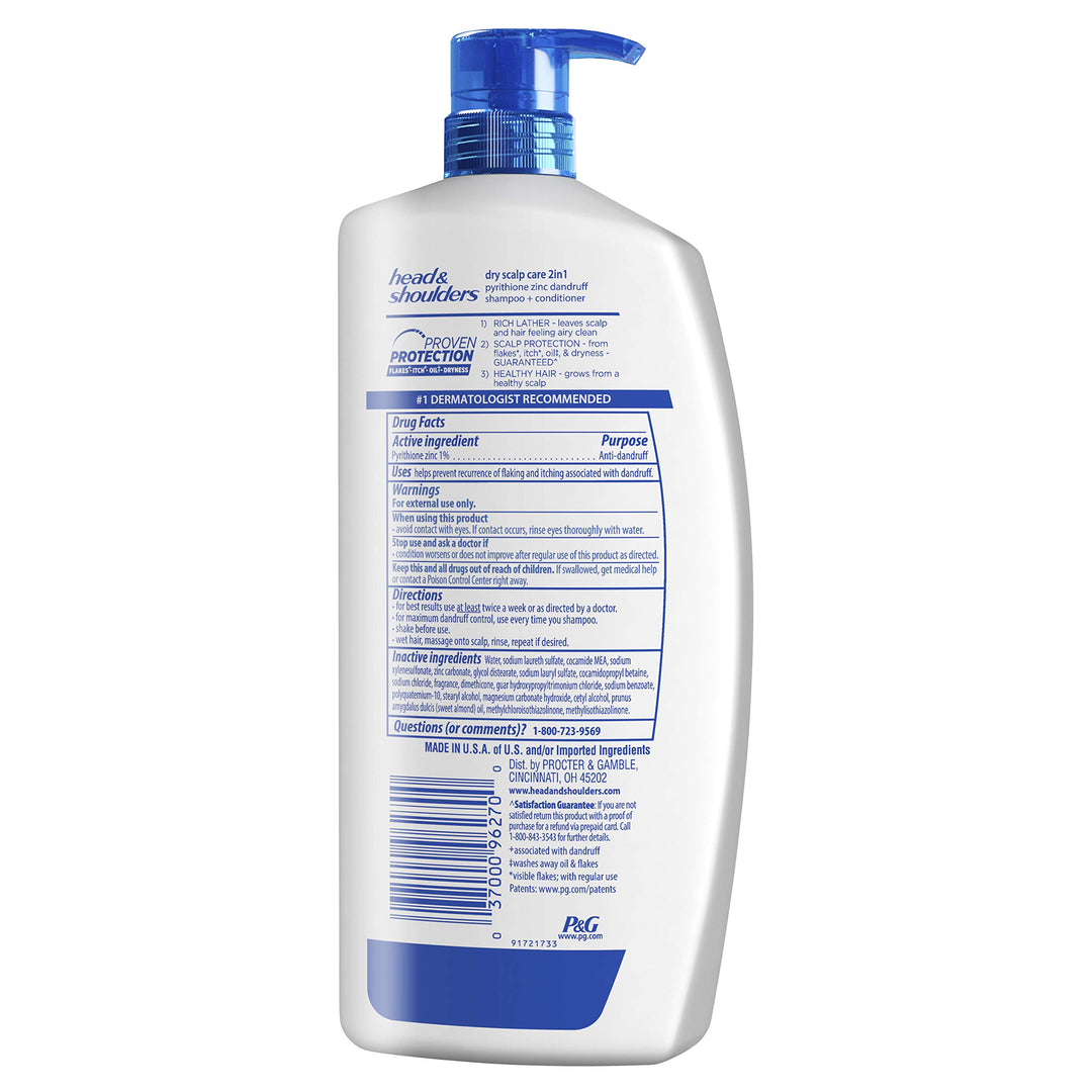 Head and Shoulders Dry Scalp Care with Almond Oil 2-in-1 Anti-Dandruff Paraben Free Shampoo + Conditioner 32.1 fl oz