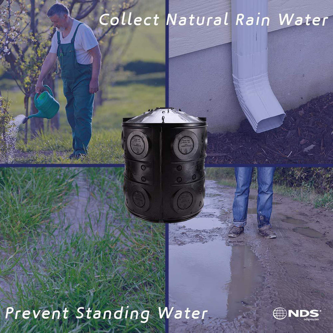 FWAS24 24-inch by 28.75-inch Flo-Well Dry Well Storm Water Leaching System, Black
