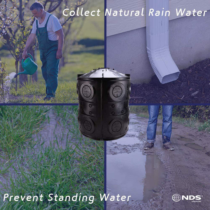 FWAS24 24-inch by 28.75-inch Flo-Well Dry Well Storm Water Leaching System, Black