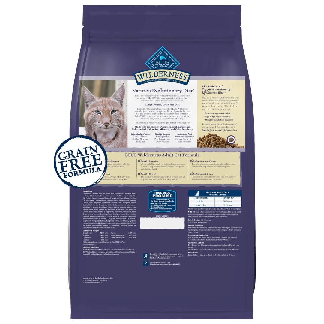 Wilderness Nature's Evolutionary Diet High-Protein, Grain-Free Natural Dry Food for Adult Cats, Chicken, 6-lb. Bag