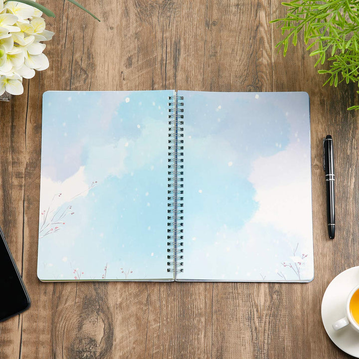Colorful Blank Journal Notebook, Hardcover Unlined Personal Diary to Write in for Women and Girls, Pretty Notepad for Writing, Spiral, 6.8x9.8, 128 Pages, Autumn