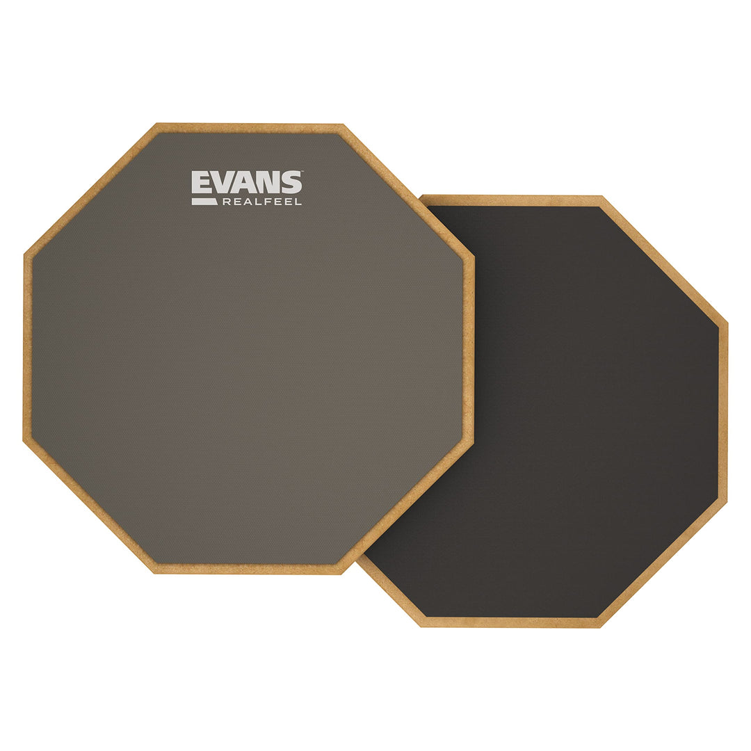 RealFeel - Drum Practice Pad - Drum Pad - Drummer Practice Pad - Gum Rubber & Neoprene, 2 Sided, 6 Inch,Grey