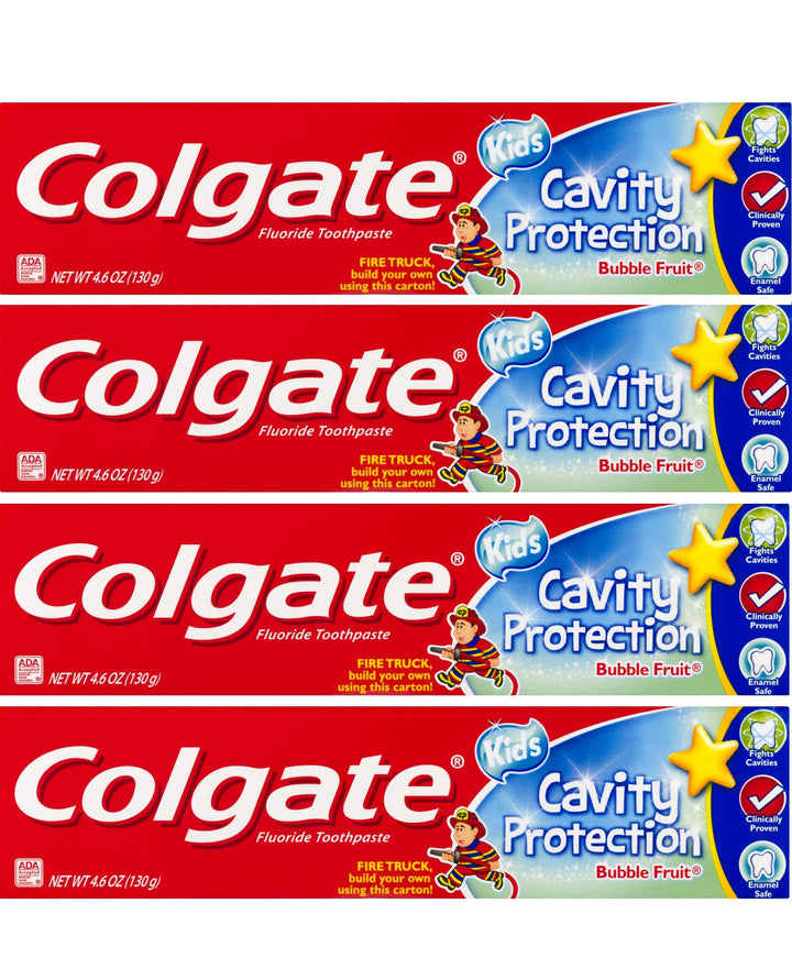 Kids Cavity Protection Bubble Fruit Fluoride Toothpaste 4.6oz - Pack of 4