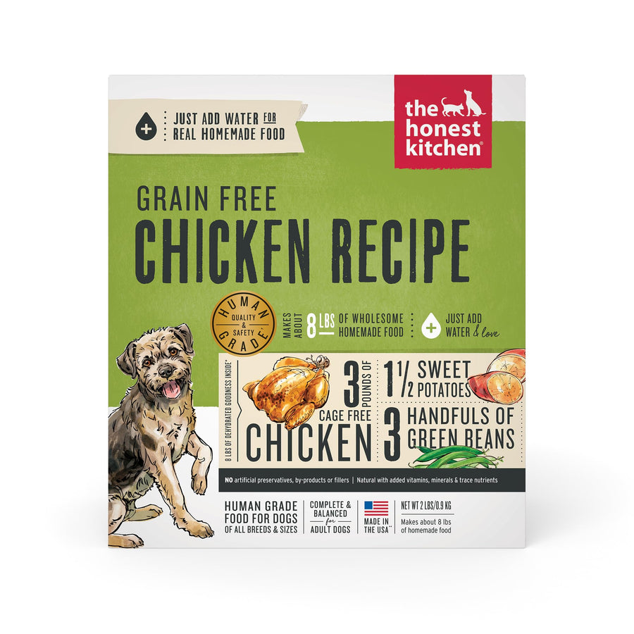 Human Grade Dehydrated Grain Free Dog Food – Complete Meal or Dog Food Topper – Chicken 2 lb (makes 8 lbs)