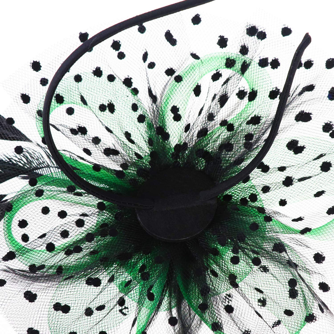 Fascinators Hat Flower Mesh Ribbons Feathers on a Headband and a Clip Tea Party Headwear for Girls and Women