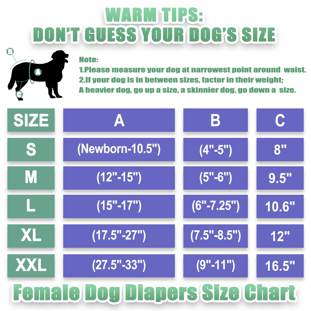 Wegreeco Washable Reusable Premium Dog Diapers, Extra Large, Bright Color, for Female Dog, Pack of 3,Small Dog Puppy & Doggy Diapers Female,Dog Period Panties Diapers Female in Heat