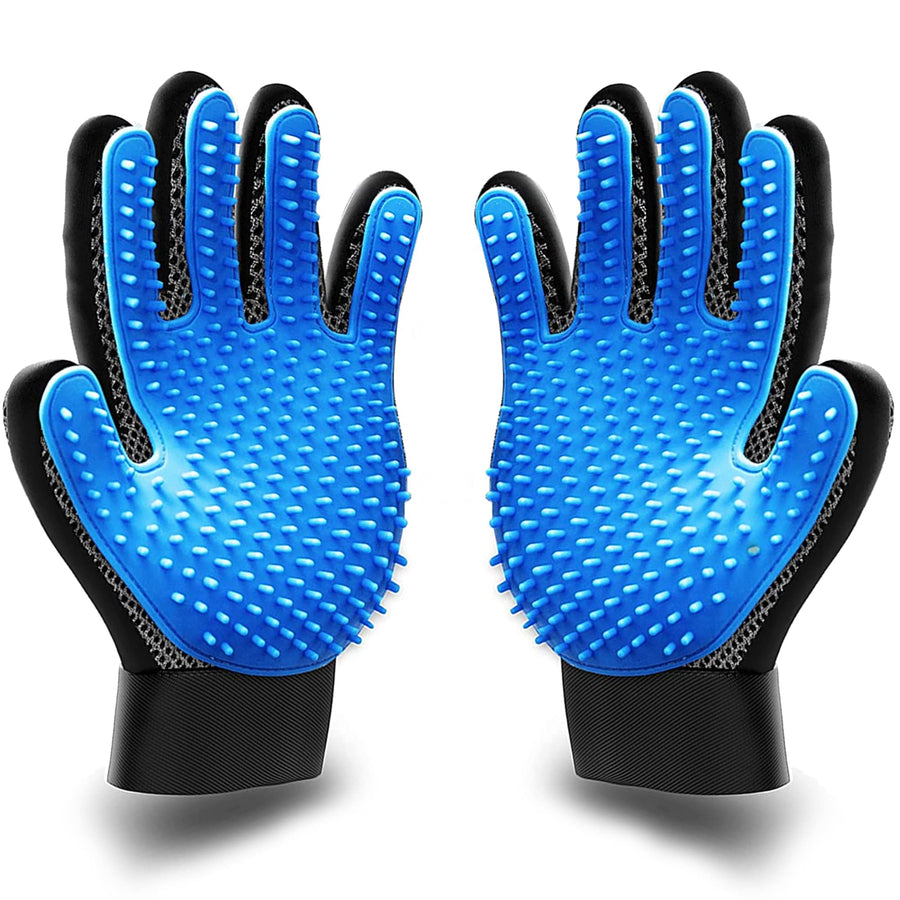 Pet Grooming Gloves | Deshedding Glove for Easy, Mess-Free Grooming | Grooming Mitt for Dogs, Cats, Rabbits & Horses with Long/Short/Curly Hair | Pet Hair Gloves for Pet Hair Removal