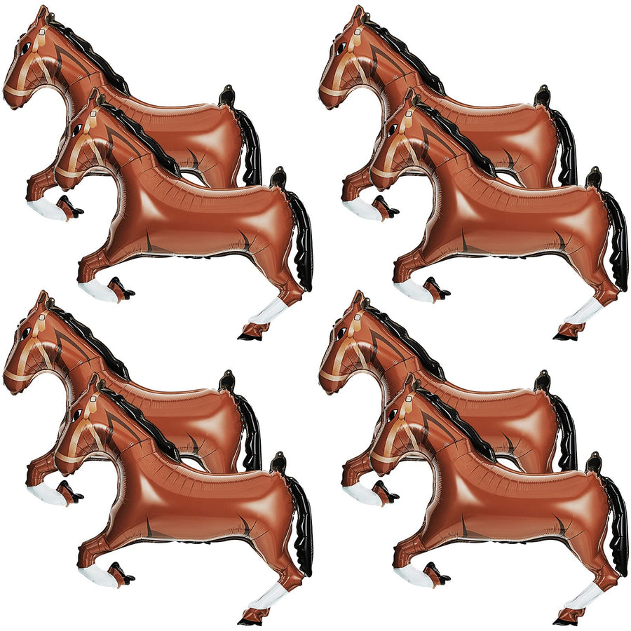 8 Pieces Mini Foil Horse Balloon Brown Horse Shaped Balloon Cowboy Foil Balloon Animal Themed Party Decorations for Birthday Baby Shower Horse Racing Day Party, 20 Inches