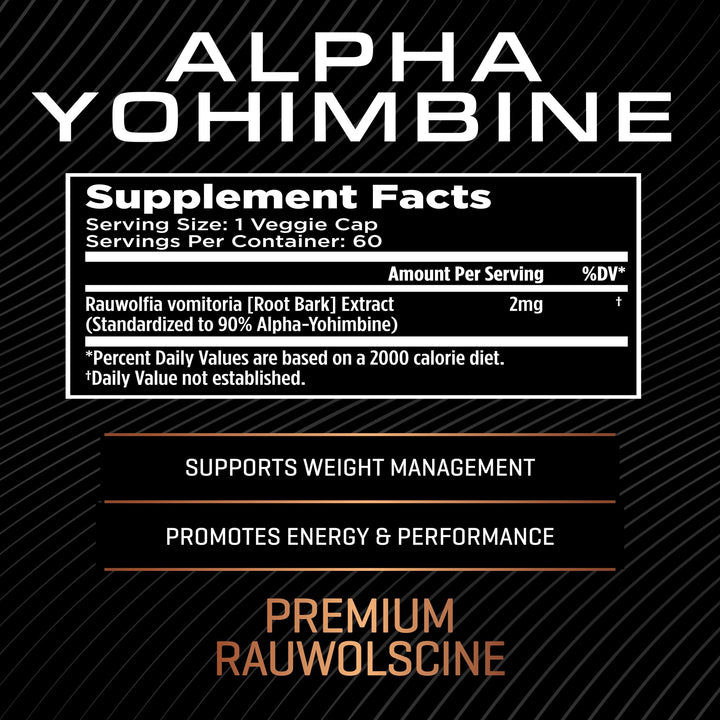 Alpha Yohimbine – Yohimbe Bark Fat Burner, Weight Loss Pills That Work Fast - 3rd Party Tested for Purity and Potency, 60 capsules by RAW Synergies