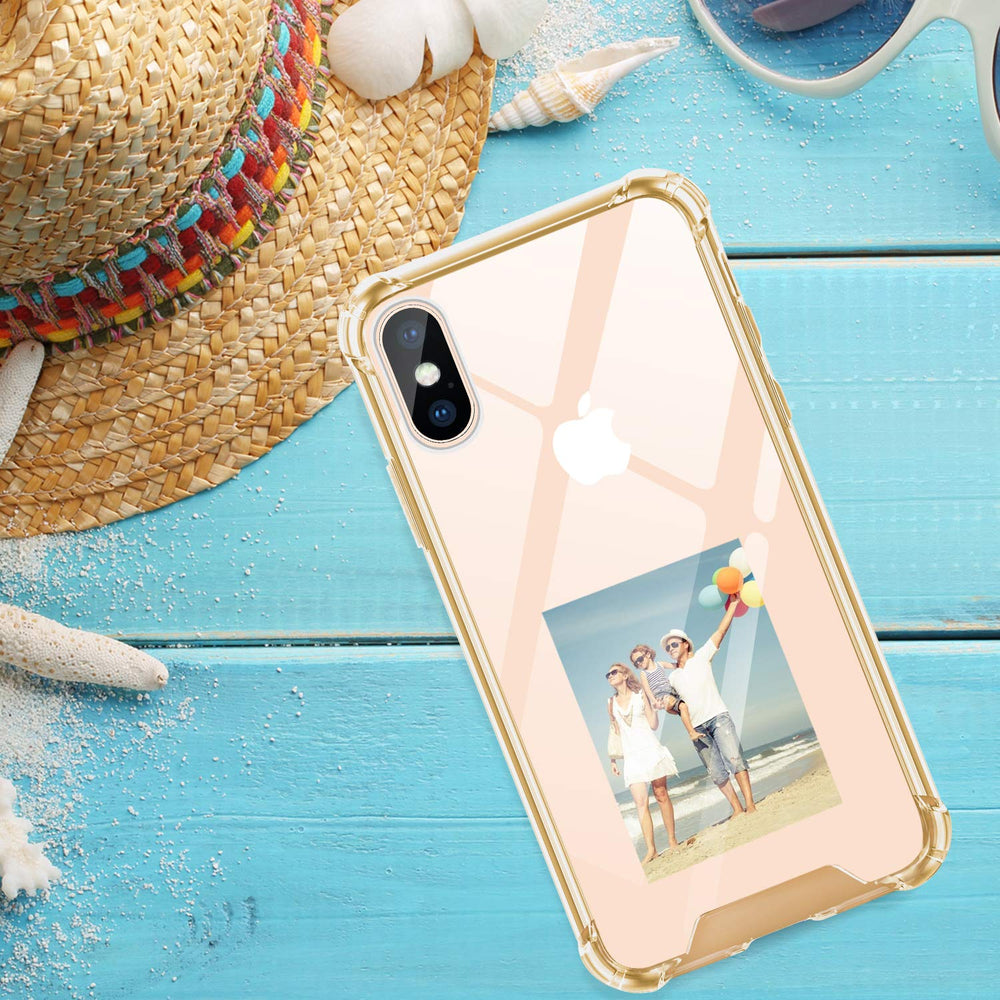 for iPhone Xs Max Case Clear iPhone Xs Max Case Cute Shock Absorption TPU Bumper Phone Case Cover Slim Anti Scratch Hard PC Back Hybrid Protective Case for iPhone Xs Max 6.5inch 2018 (Gold)