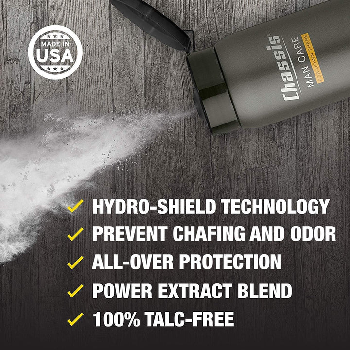 Premium Body Powder for Men, Anti-Chafing Deodorant Powder, Friction Defense for Balls, Groin, Private Parts and Butt, Natural Ingredients, Talcum Powder Alternative, Original Fresh Scent