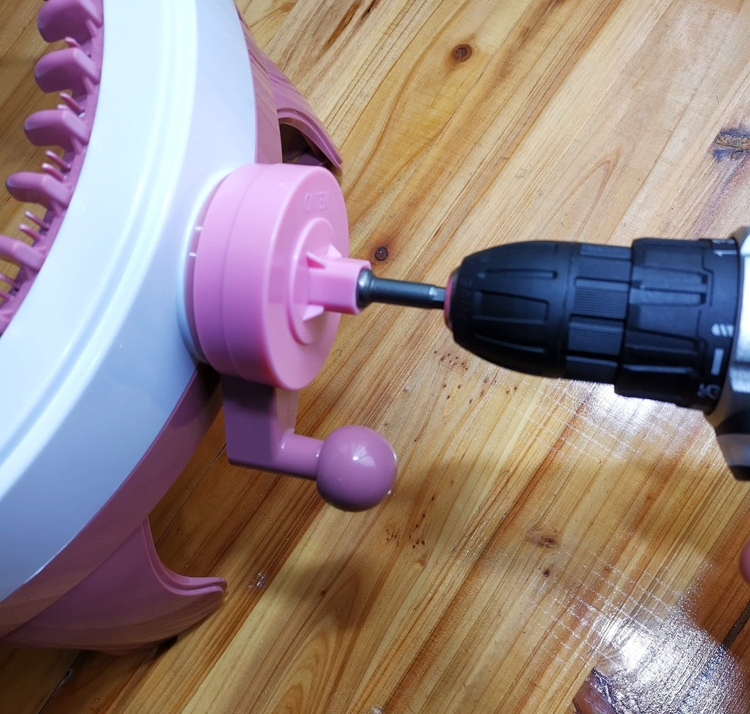 Power Adapter Compatible with Sentro Knitting Machine,Crank Handle Adapter for Knitting,Adapter with Hex Steel Bit Compatible with Sentro 48/40/22 and Jamit,Screwdriver Attachment for Knitting (Pink)