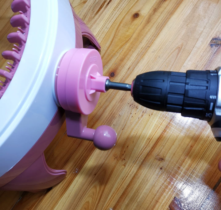 Power Adapter Compatible with Sentro Knitting Machine,Crank Handle Adapter for Knitting,Adapter with Hex Steel Bit Compatible with Sentro 48/40/22 and Jamit,Screwdriver Attachment for Knitting (Pink)