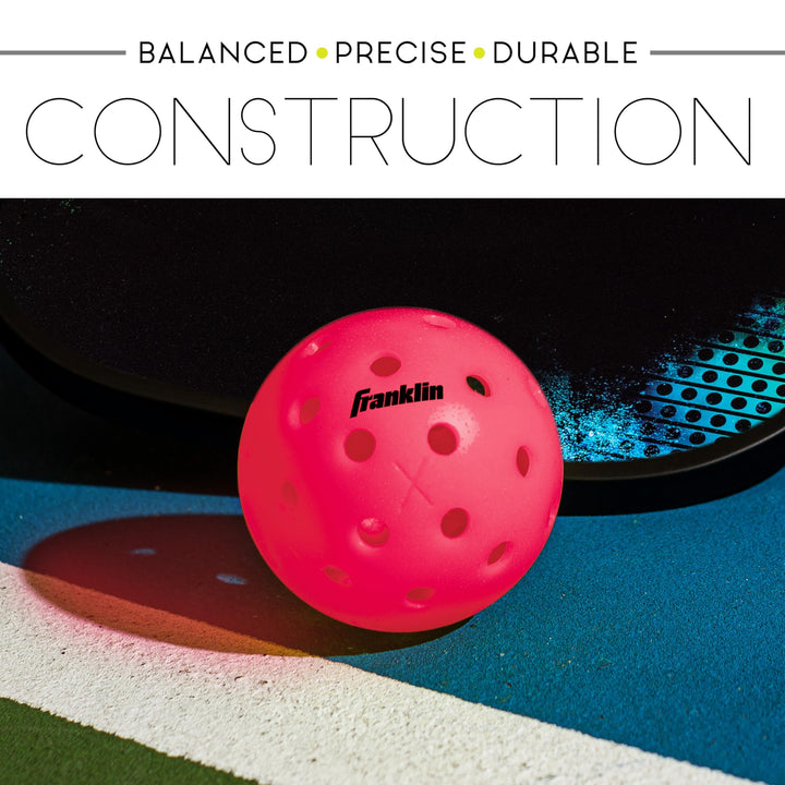 X-40 Pickleballs - Outdoor 3 Pack USA PICKLEBALL APPROVED Pink Official Ball of US Open Pickleball Championships