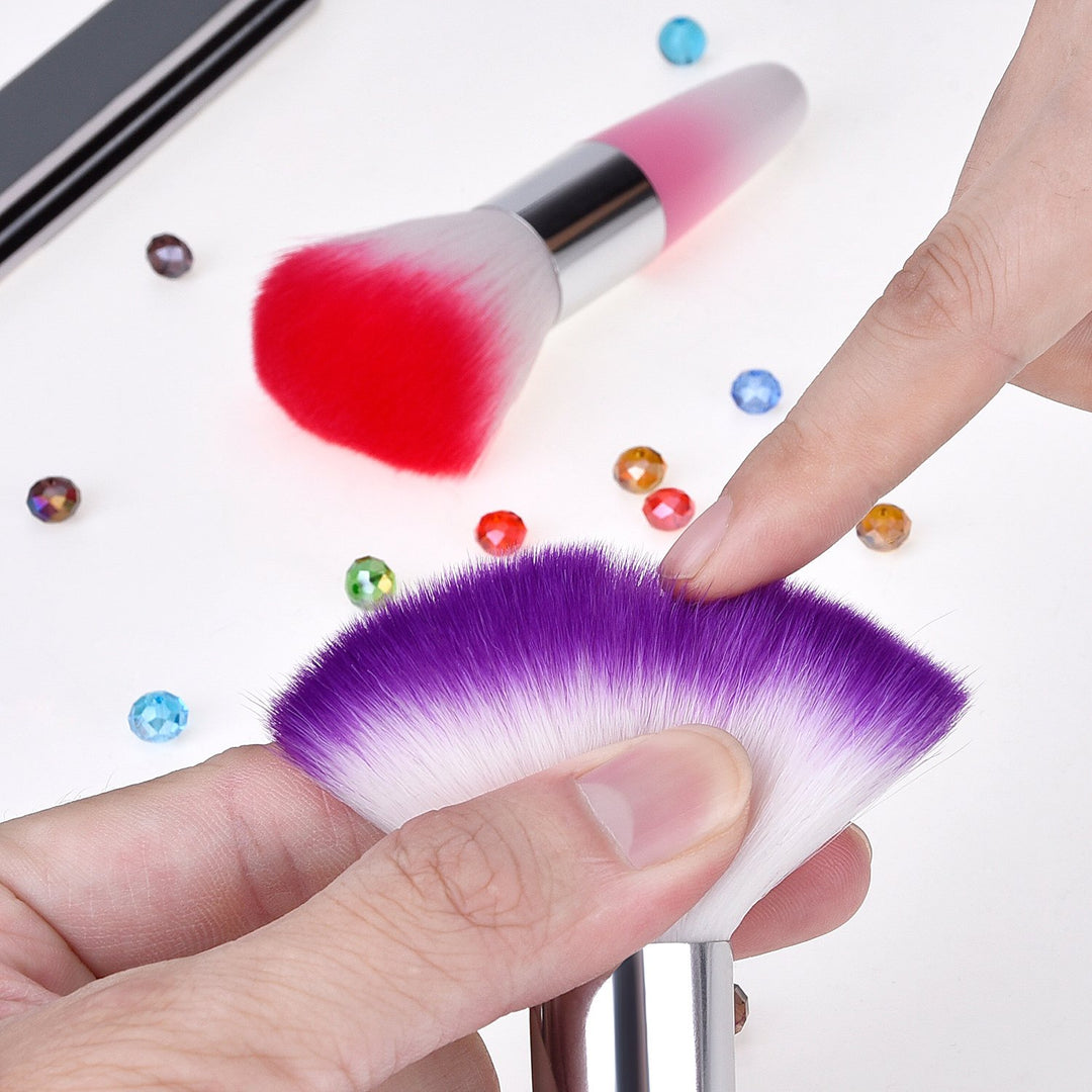 2 Pieces Soft Nail Art Dust Remover Powder Brush Cleaner for Acrylic and Makeup Powder Blush Brushes