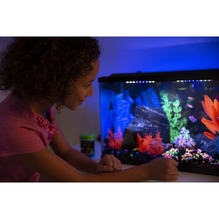 Aquarium Gravel, Fish Tank Gravel, Black With Fluorescent Accents, Compliments Tanks, 5 lb Bag