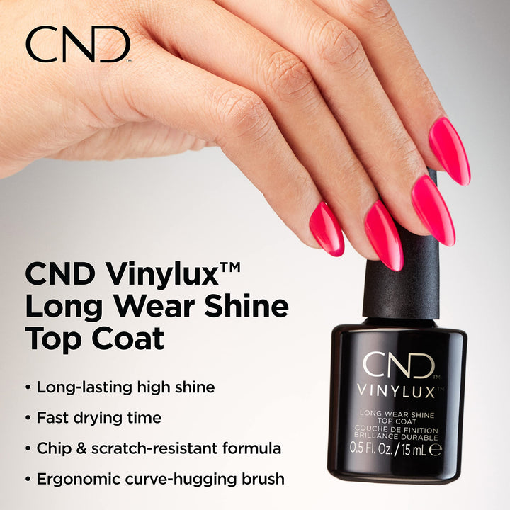 Vinylux Long Wear Shine Top Coat, Gifts for Her, Stocking Stuffers for Women, Quick Drying Formula, Easy to Remove, 0.5 Fl Oz
