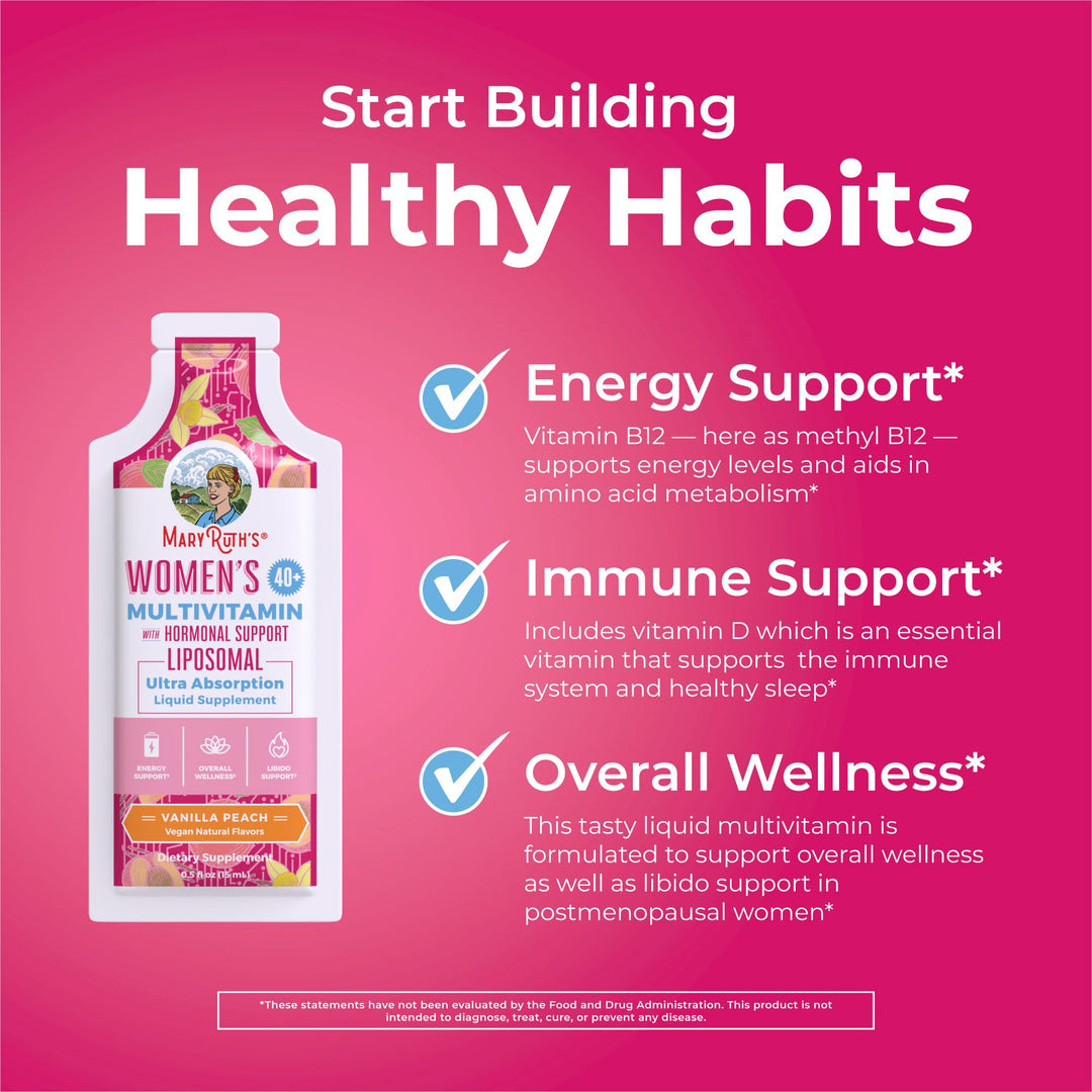 Multivitamin for Women 40 | Womens Multivitamin Liposomal | Immune Support Supplement | Energy Supplements & Sleep Aid | Methylated Multivitamin | Vegan | Sugar Free | 14 Servings