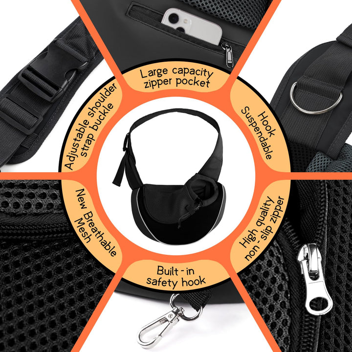 Pet Dog Sling Carrier Breathable Mesh Travel Safe Sling Bag Carrier for Dogs Cats