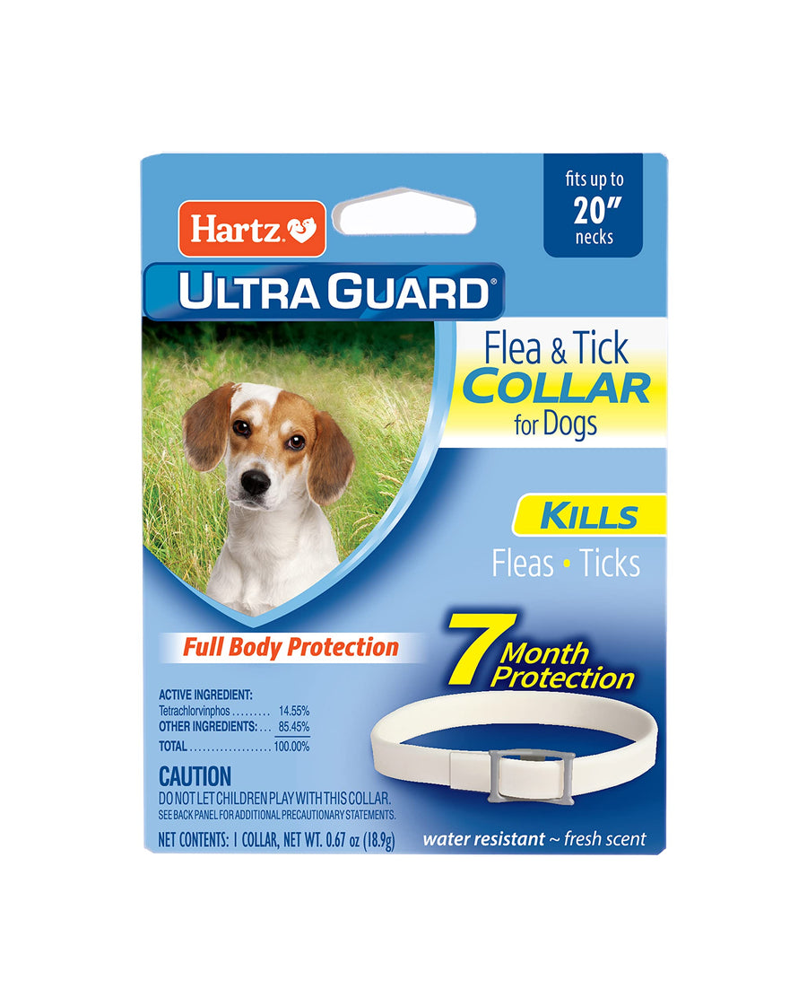 UltraGuard Flea & Tick Collar for Dogs and Puppies, 7 Month Flea and Tick Protection and Prevention Per Collar, White, Up to 20 Inch Neck