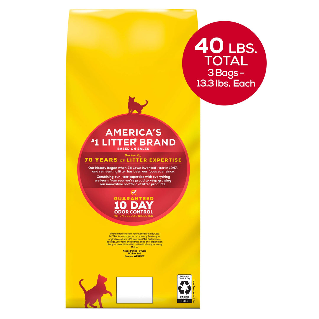 Purina Clumping Cat Litter, 24/7 Performance, Clay Cat Litter, Recyclable Box - (Pack of 3) 13.33 lb. Bags