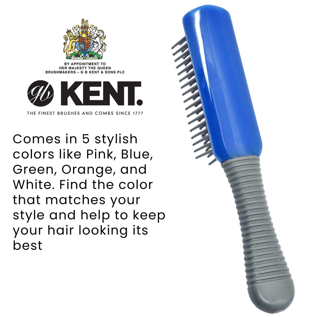 Kent KB Candy Travel Hair Brush - Ball Tipped Hair Brush and Scalp Brush from Kent, the Luxury Quill Brush made for all of Your On-the-Go needs with a Grey Rubber Handle and 5-Rows of Quills