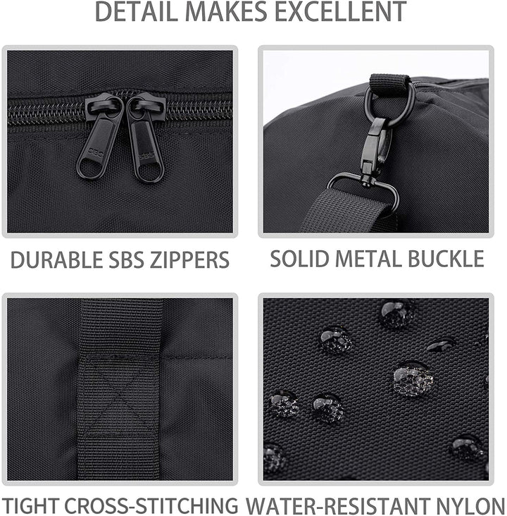 Small Duffel Bag 20 Inches Foldable Gym Bag for Men Women Duffle Bag Lightweight with Inner Pocket for Travel Sports - Black