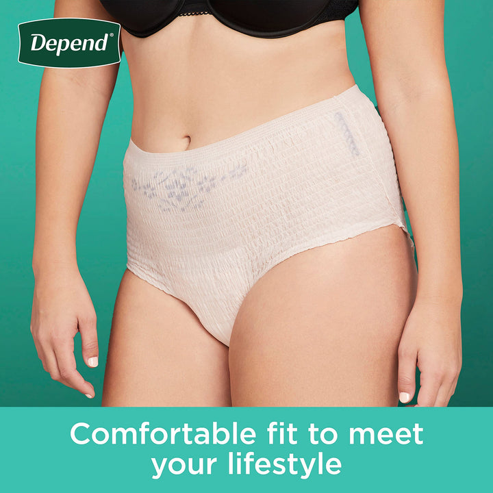 Fresh Protection Adult Incontinence & Postpartum Bladder Leak Underwear for Women, Disposable, Maximum, Medium, Blush, 30 Count, Packaging May Vary