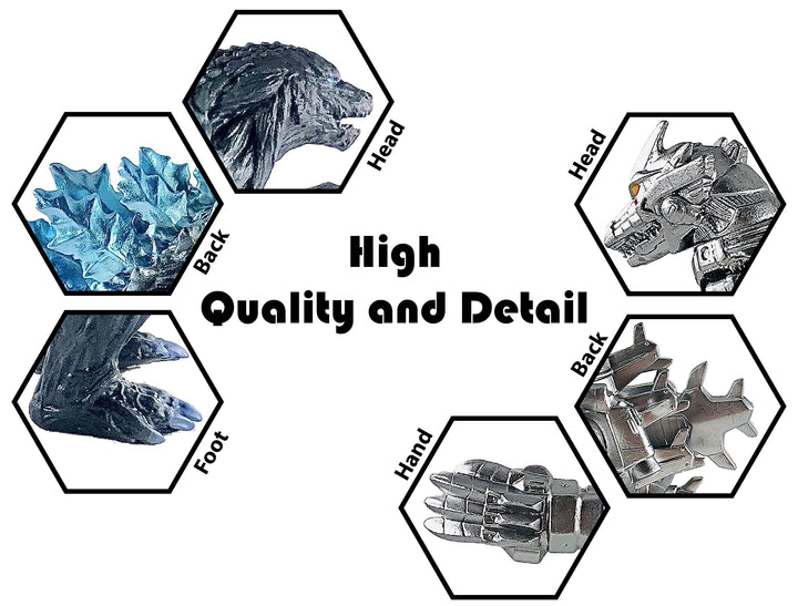 Set of 2 Mecha Godzilla Earth MechaGodzilla Kiryu Toys, Kaiju Universe Action Figures King of The Monsters Movable Joints Movie Series Soft Vinyl, Travel Bag