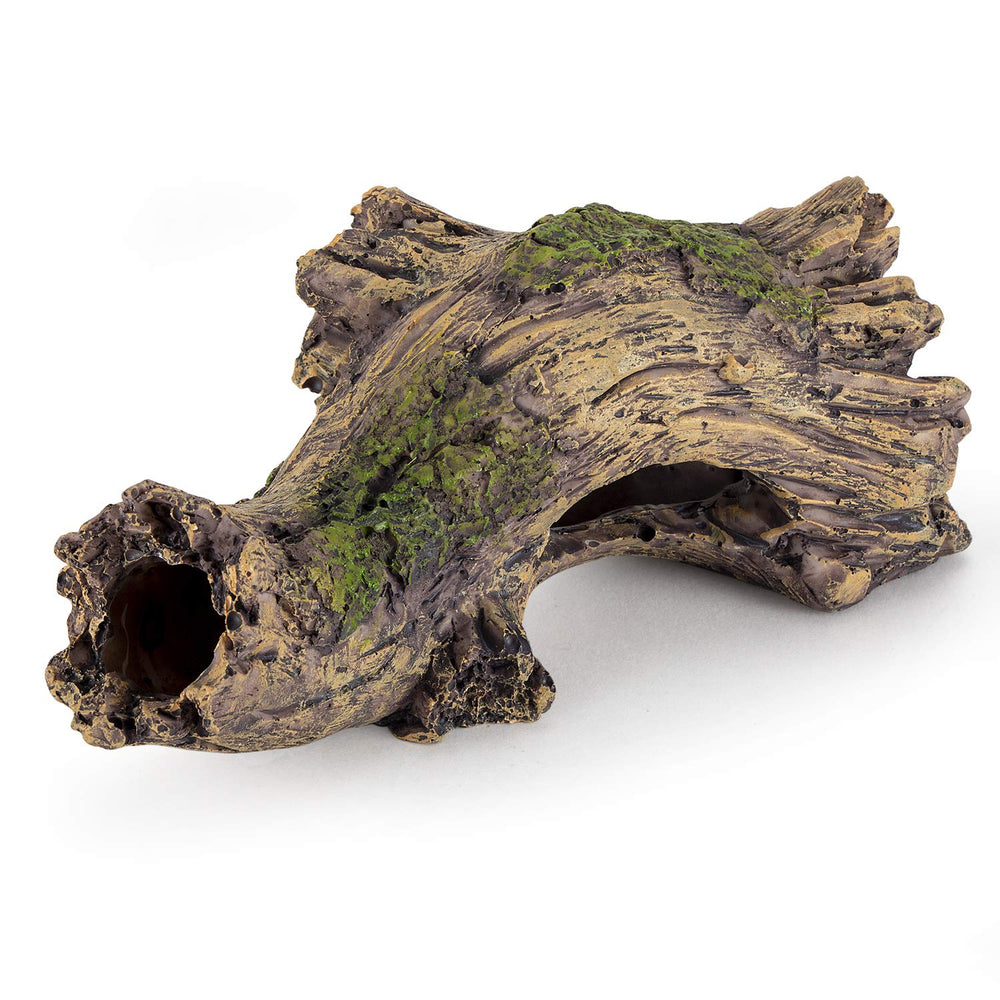 Small Aquarium Ornament Poly Resin Wood Trunk Log Fish Tank Decoration for up to 20 Gallon Tank Betta Fish Accessories Hideout Cave (Tree Log)