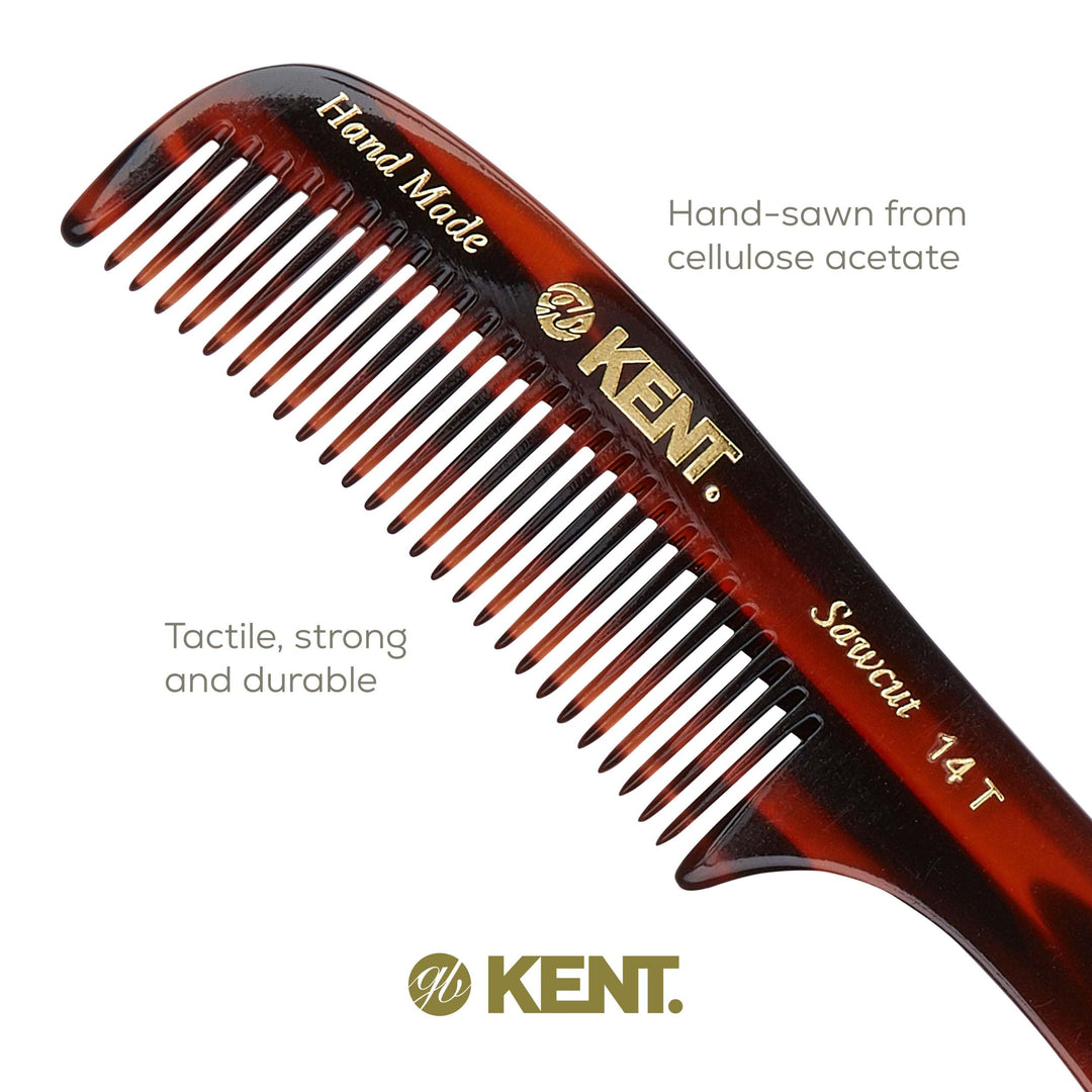 Kent Authentic Handmade Rake Comb Medium Sized, Dark Brown, 170mm