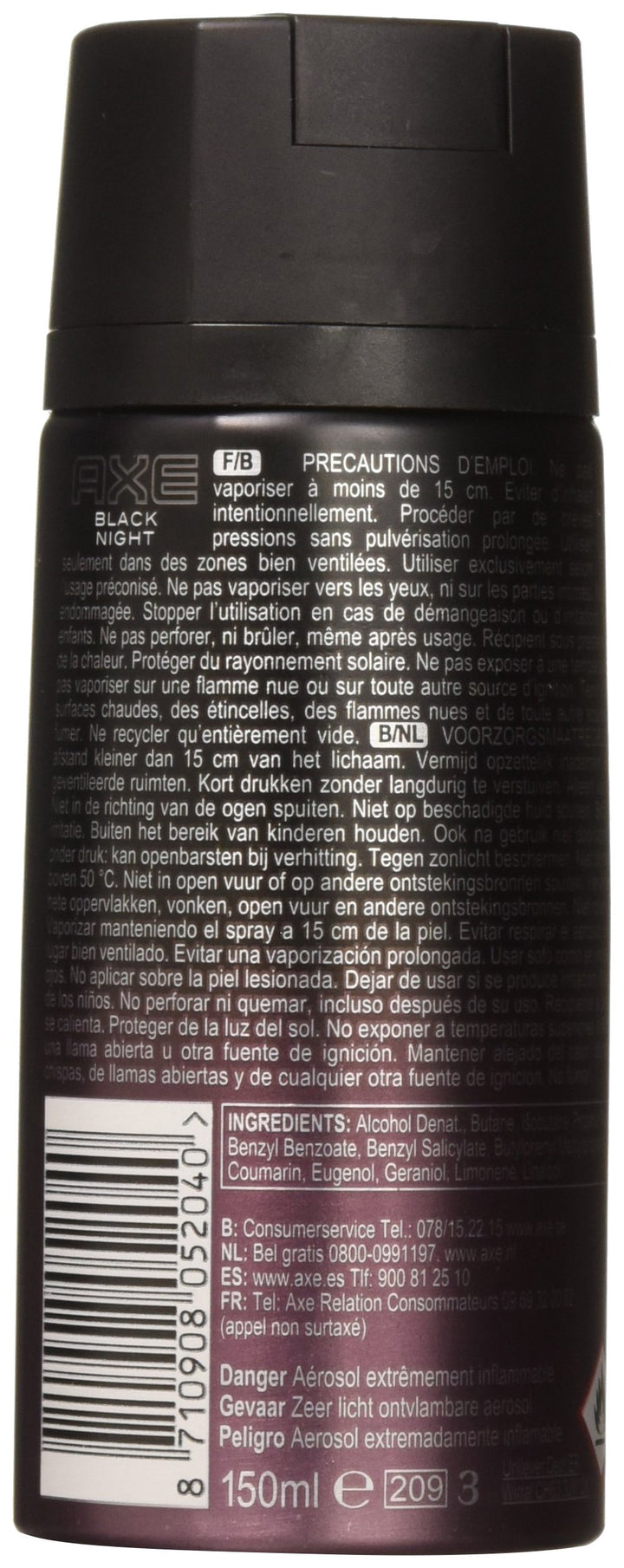 BODYSPRAY BLACK NIGHT DEODORANT 150ML (LOT OF 6)