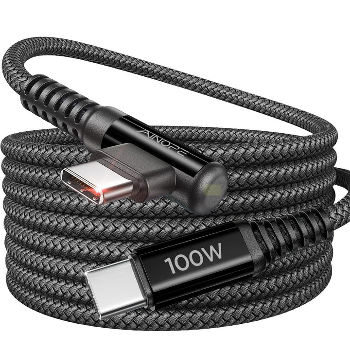 100W USB C to USB C Cable 10FT,Chubby Cable USB C,USBC to USBC Cable Fast Type C Charging Cable Fits for iPhone 16 15 14 13 12,MacBook Air/Pro,iPad Pro M4,Samsung Galaxy S24,Pixel 7,Black