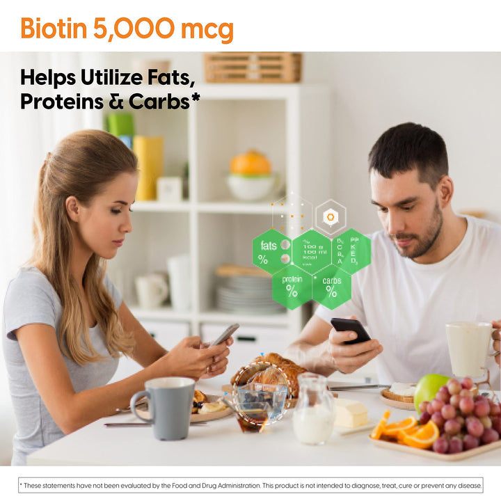 Doctor's Best Biotin Supports Hair, Skin, Nails, Boost Energy, Nervous System, Non-GMO, Vegan, Gluten Free, 120 Count