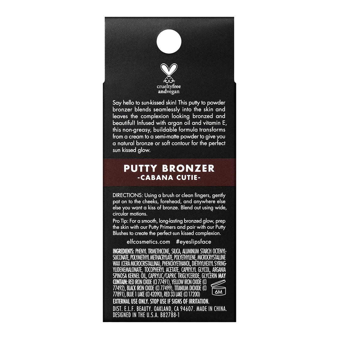 Putty Bronzer, Creamy & Highly Pigmented Formula, Creates a Long-Lasting Bronzed Glow, Infused with Argan Oil & Vitamin E, Cabana Cutie, 0.35 Oz (10g)