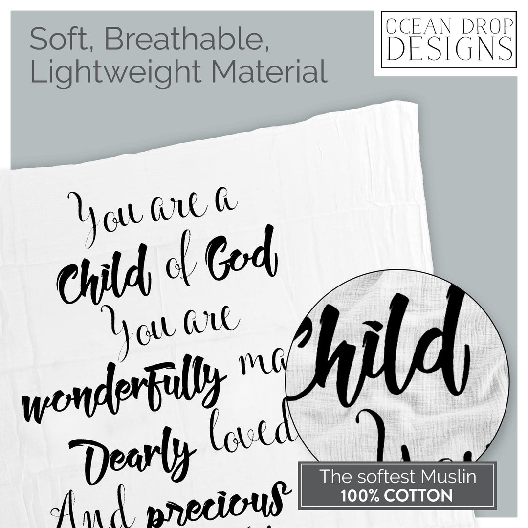 Muslin Swaddle Blankets - Baby Gifts for Boys & Girls - Gender Neutral Christian Newborn Gifts