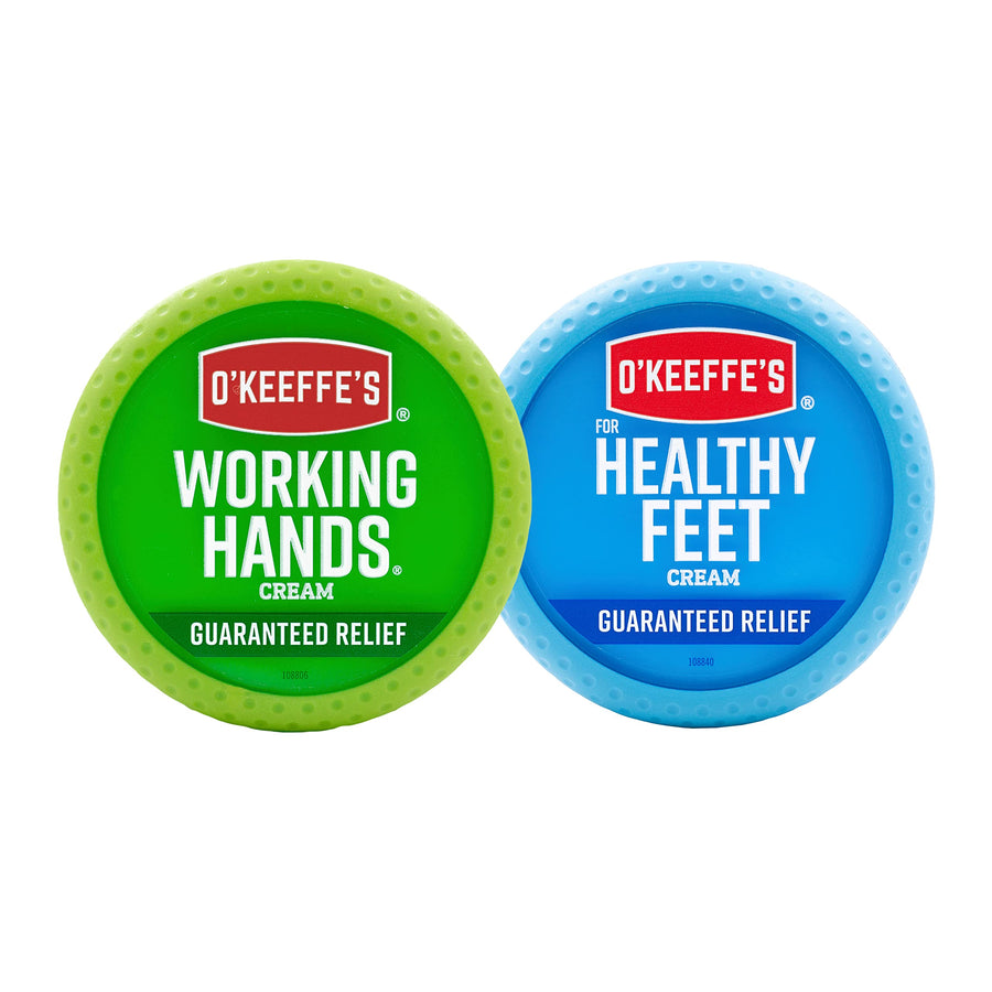 Working Hands Hand Cream, 3.4 Ounce Jar and Healthy Feet Foot Cream, 3.2 Ounce Jar