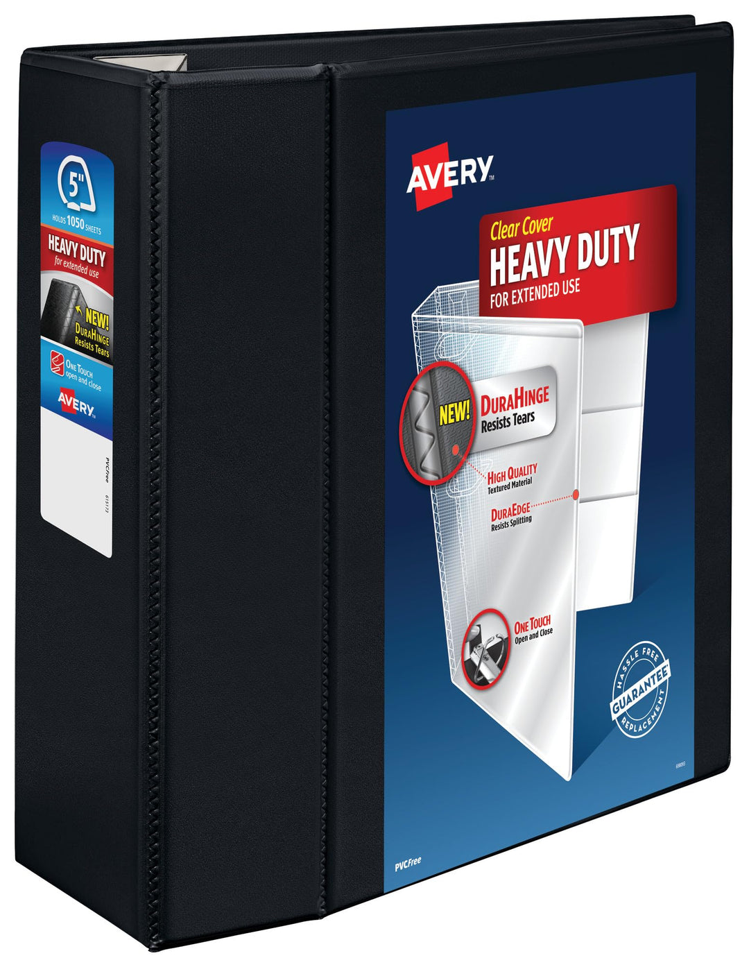Avery Heavy-Duty View 3 Ring Binder, 5 Inch One Touch EZD Rings, 2.3/4.8 Inch Spine, 1 Black Binder (79606)