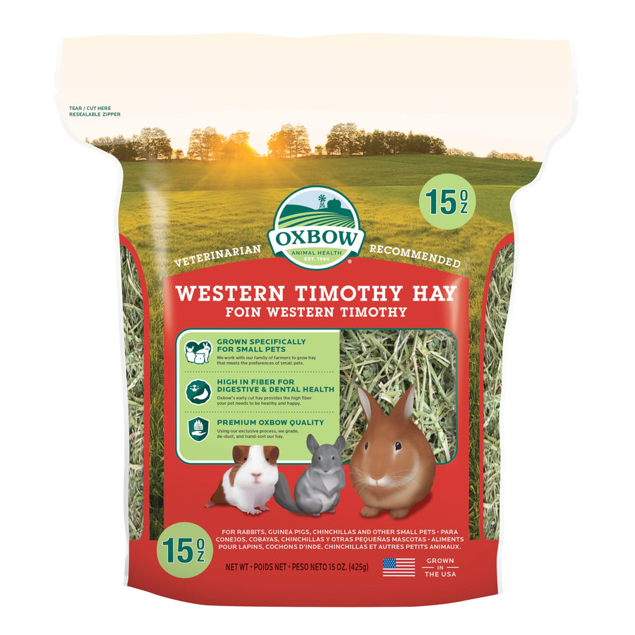 Animal Health Western Timothy Hay, Bunny Food, All Natural Hay for Rabbits, Guinea Pig, Chinchillas, Hamsters & Gerbils, Rabbit Treats, Veterinarian Recommended, 15 oz.