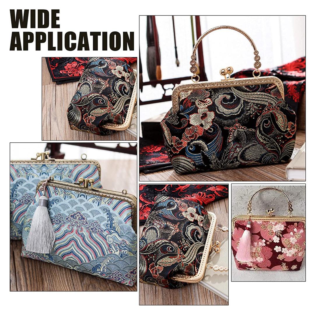 5pcs 7.8 Inch Square Coin Purse Clasp, Metal Frame Kiss Clasp Lock Purse Handle Frame Red Copper Kiss Clasp Frame for Purse Making Square Bag Clutch Frame DIY Craft