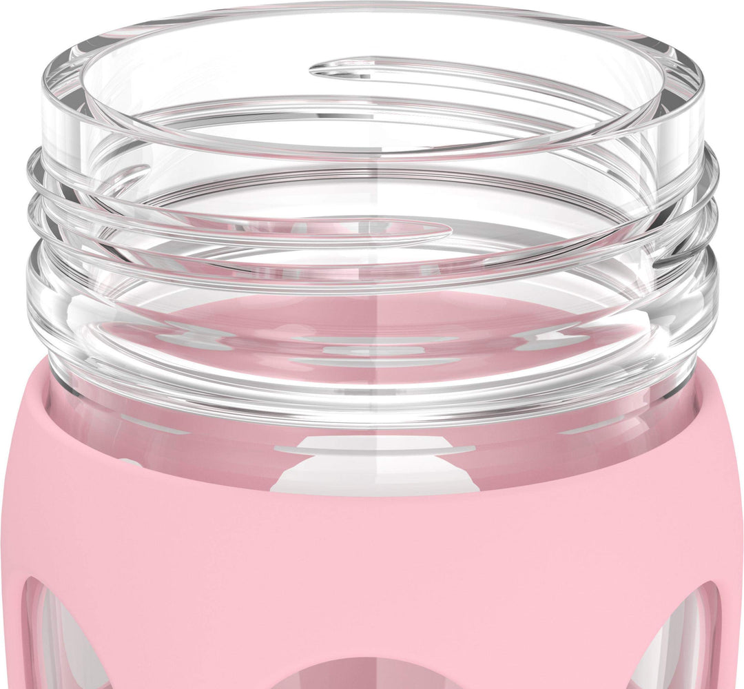 22-Ounce Glass Water Bottle with Active Flip Cap and Protective Silicone Sleeve, Desert Rose