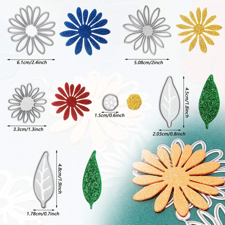 4 Sets Flower Metal Cutting Dies Flower Leaves Embossing Stencils 23 Styles 3D Die Cuts Stencil Embossing Carbon Steel Embossing Template for DIY Crafts Scrapbook Album Paper Card
